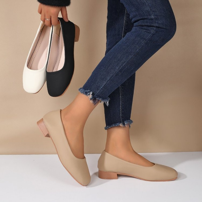 Women'S Shoes And Accessories - Soft Leather Round Toe Slip-On Shoes