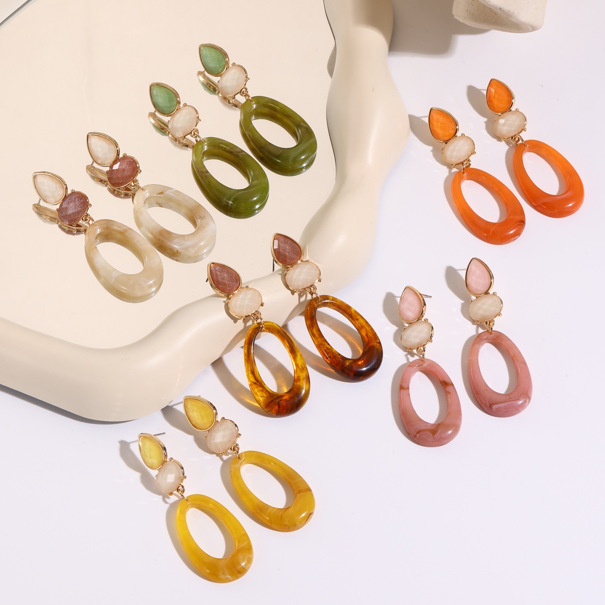 Women'S Accessories Categories - Long Patchwork Earrings with a Strong