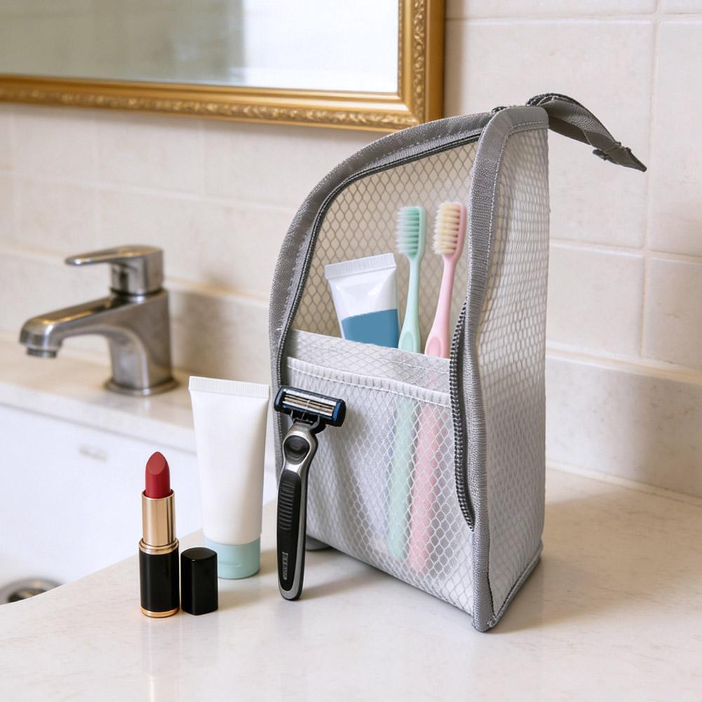 Women Accessories Organizer - Mesh Travel Toiletry Bag Portable Toothbrush