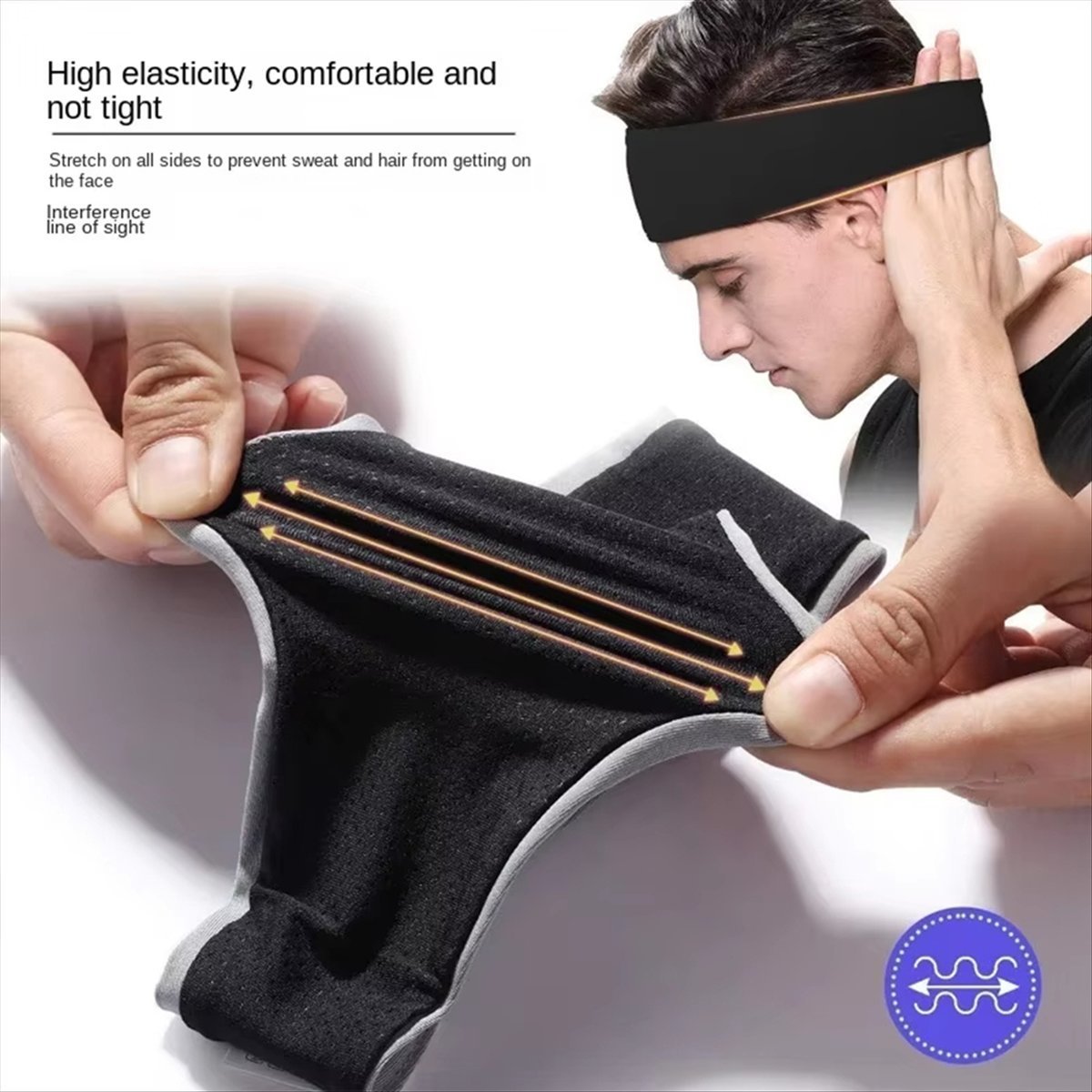 ABST Sweatband for Men Women E - مراجعة Hair Band Elastic وسعره