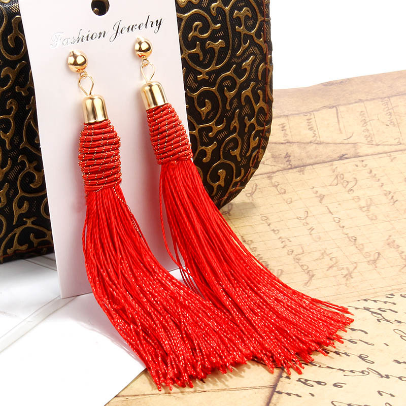 Bohemia Hand-Woven Tassel Dang - مراجعة Tassel Earrings Boho وسعره