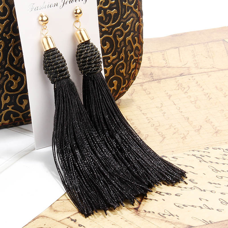 Bohemia Hand-Woven Tassel Dang - مراجعة Tassel Earrings Boho وسعره