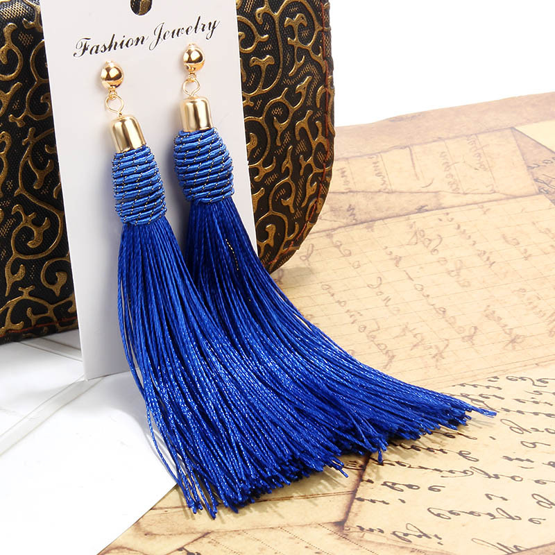Bohemia Hand-Woven Tassel Dang - مراجعة Tassel Earrings Boho وسعره