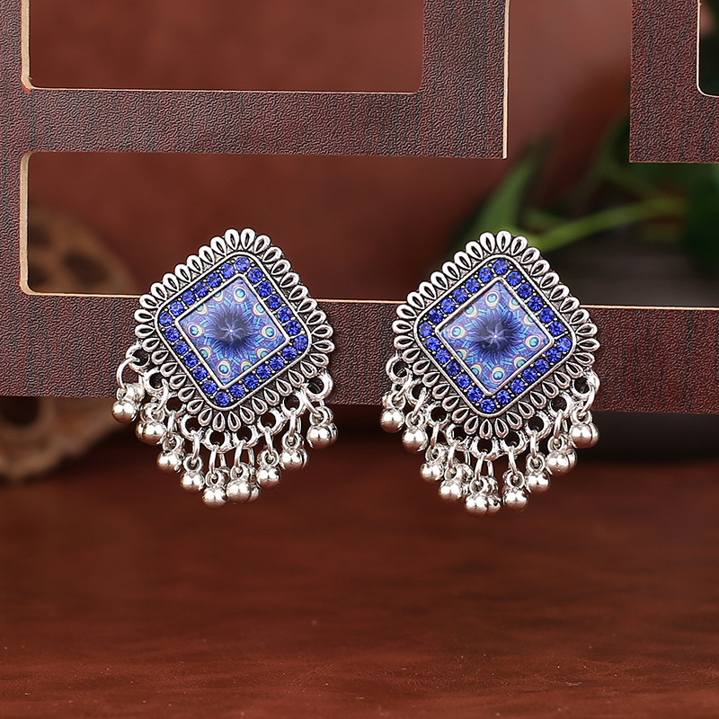 Vintage Ethnic Silver Color Sq - مراجعة Tassel Earrings Boho وسعره