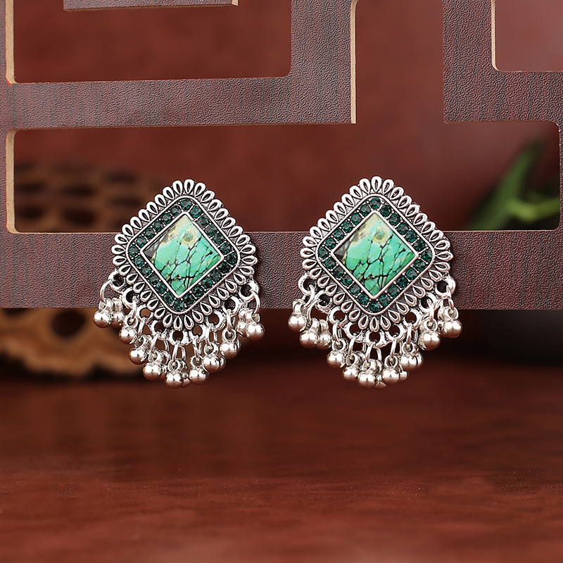 Vintage Ethnic Silver Color Sq - مراجعة Tassel Earrings Boho وسعره