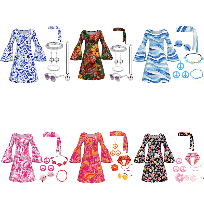 60s 70s Disco Dress 7 Piece Hi - مراجعة Women'S Accessories In The 60S وسعره