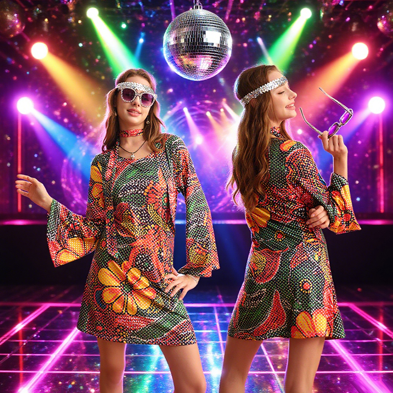 60s 70s Disco Dress 7 Piece Hi - مراجعة Women'S Accessories In The 60S وسعره