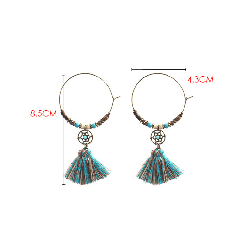 Bohemian Dreamcatcher Cotton T - مراجعة Tassel Earrings Boho وسعره
