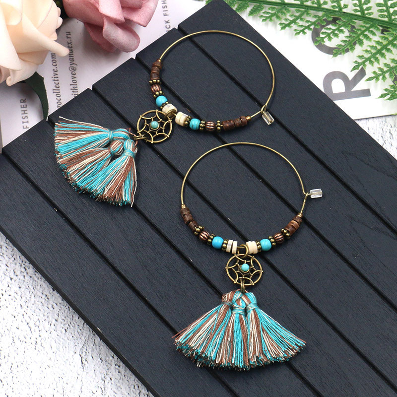 Bohemian Dreamcatcher Cotton T - مراجعة Tassel Earrings Boho وسعره