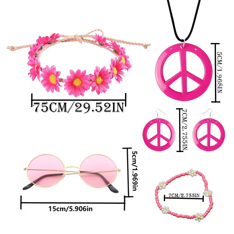 PESENAR Hippie Costume Accesso - مراجعة Women'S Accessories In The 60S وسعره