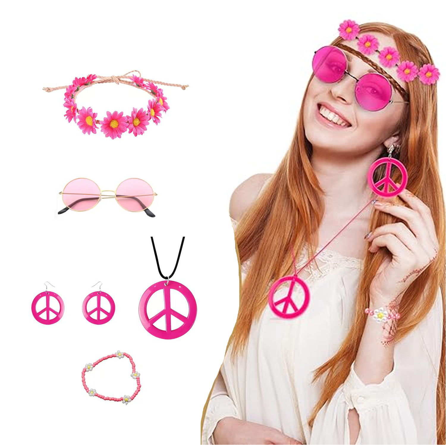 PESENAR Hippie Costume Accesso - مراجعة Women'S Accessories In The 60S وسعره