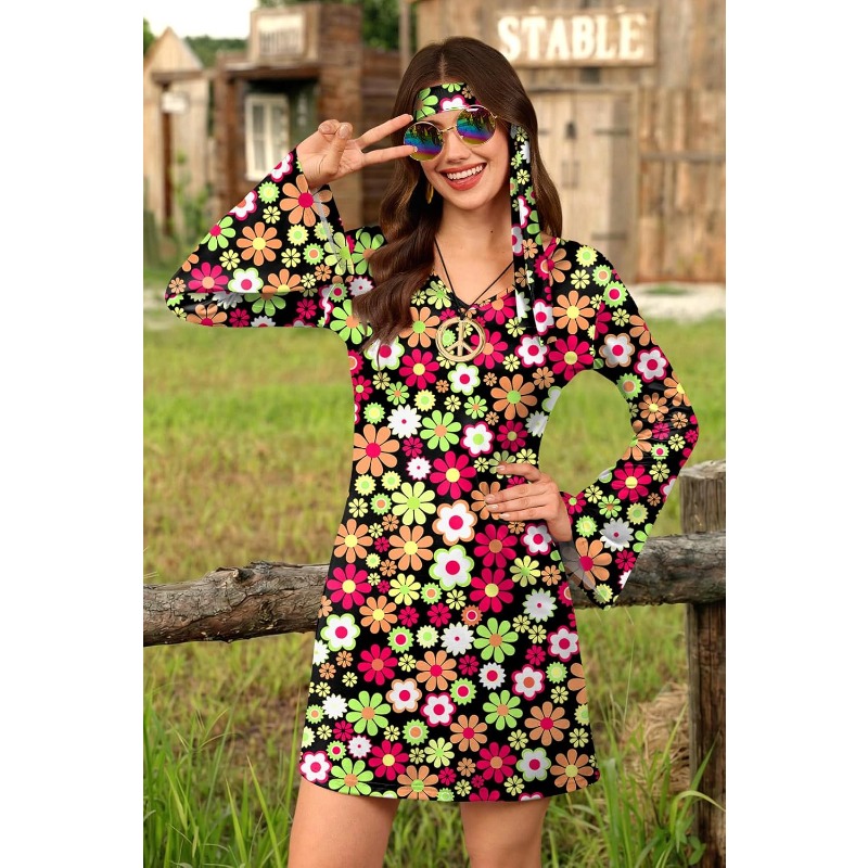 Women's 5 Pcs Halloween 70s Hi - مراجعة Women'S Accessories In The 60S وسعره