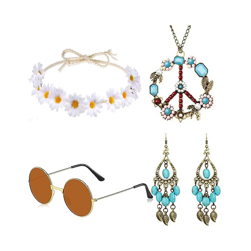 Hippie 60S Accessory Set Wig S - مراجعة Women'S Accessories In The 60S وسعره