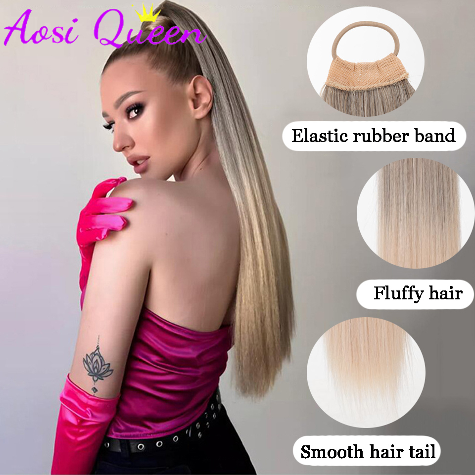 AOSI  Wig Ponytail Female 2024 - مراجعة Hair Band Elastic وسعره
