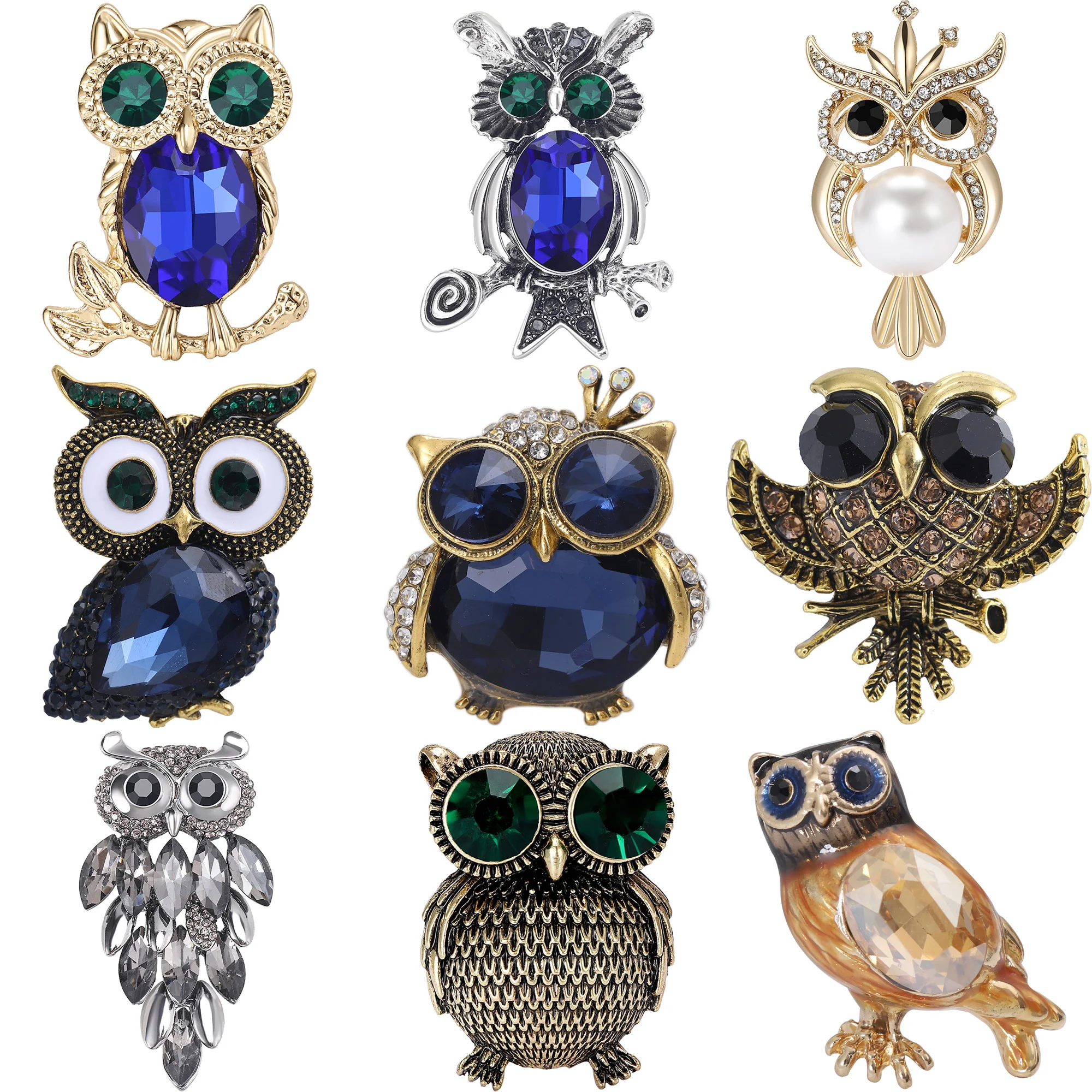 Rhinestone Owl Brooches for Wo - مراجعة Women'S Accessories Categories وسعره