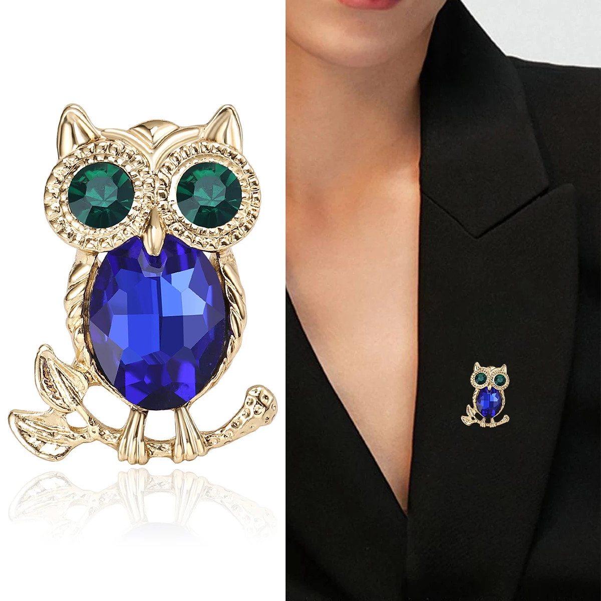 Rhinestone Owl Brooches for Wo - مراجعة Women'S Accessories Categories وسعره