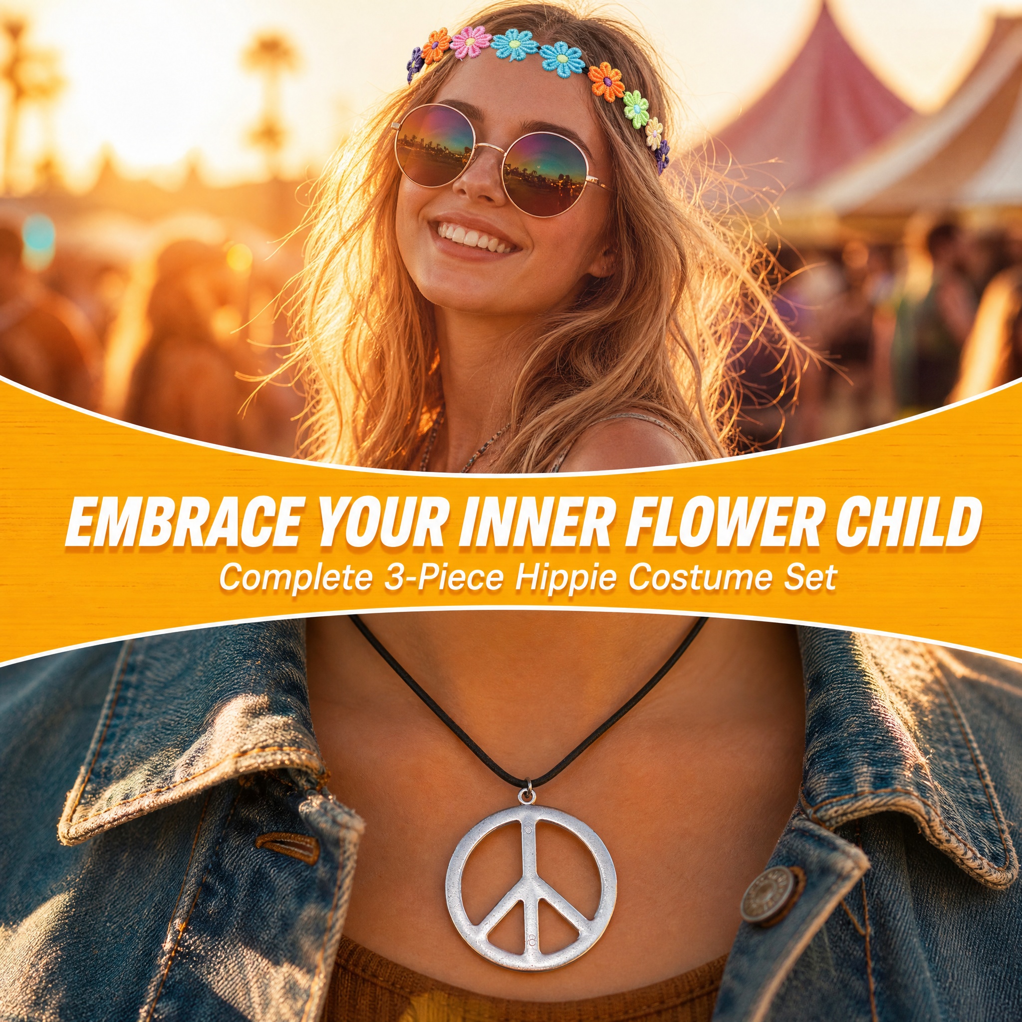 3-Piece Hippie Style Accessory - مراجعة Women'S Accessories In The 60S وسعره