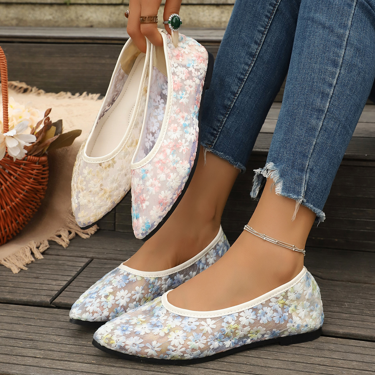 Summer Elegant Flower Low Heel - مراجعة Women'S Shoes And Accessories وسعره
