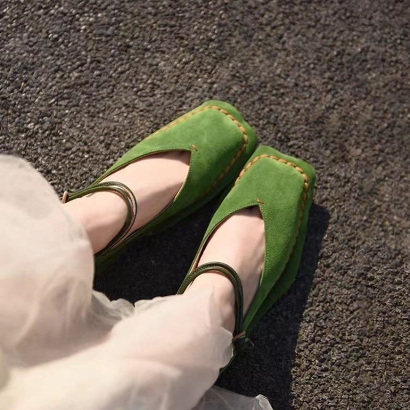 Retro Square-toe Shallow-mouth - مراجعة Women'S Shoes And Accessories وسعره