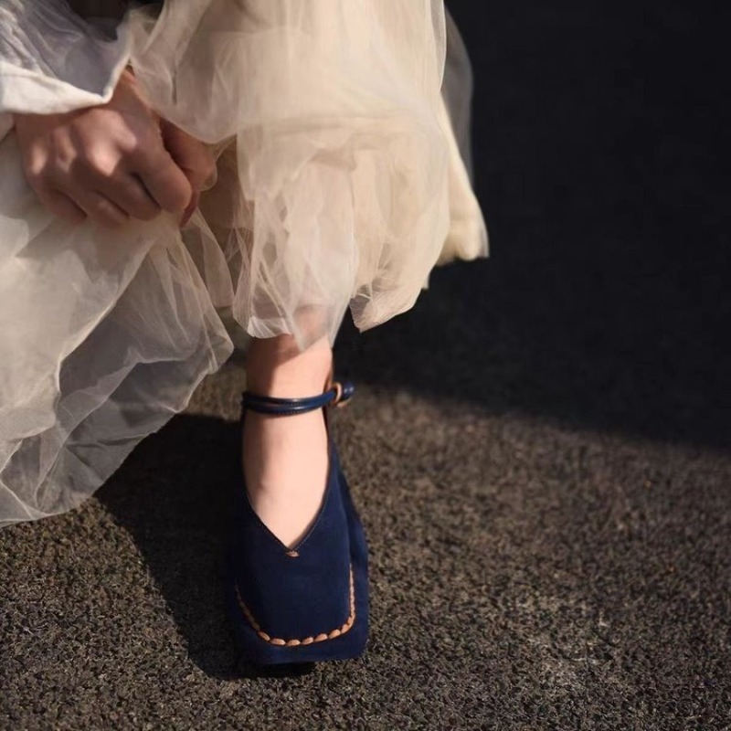 Retro Square-toe Shallow-mouth - مراجعة Women'S Shoes And Accessories وسعره