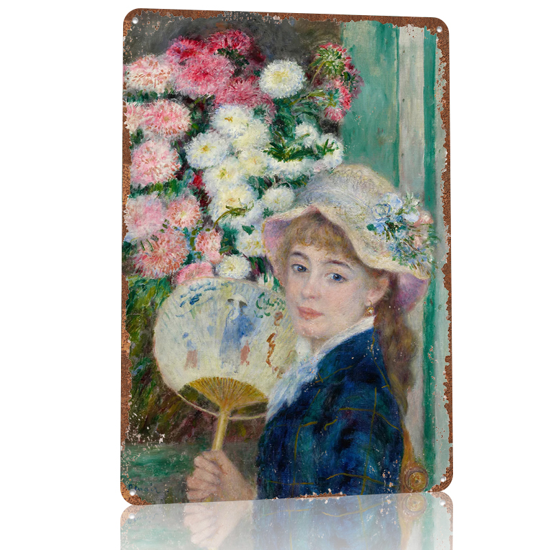 Young Woman With Fan and Flowe - مراجعة Women Accessories Poster وسعره