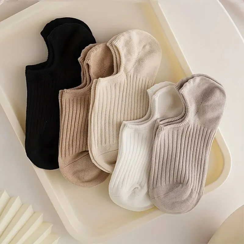 5 Pairs Colorful Ribbed Short  - مراجعة Women'S Ankle Accessories وسعره