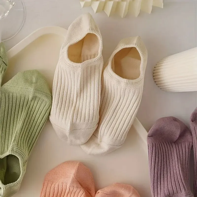 5 Pairs Colorful Ribbed Short  - مراجعة Women'S Ankle Accessories وسعره