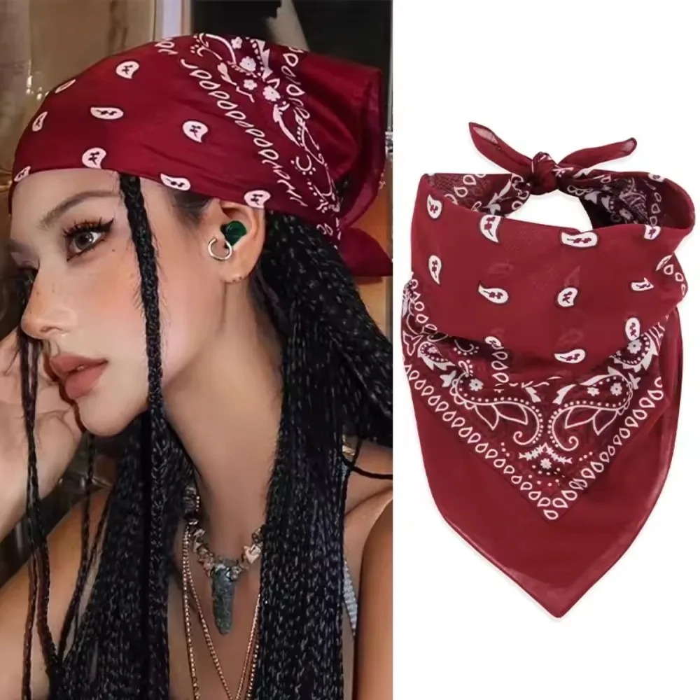 Retro Wine Red Square Bandana  - مراجعة Women'S Accessories Go Outdoors وسعره