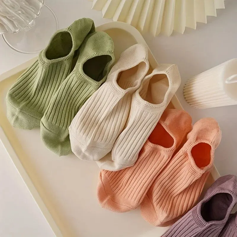 5 Pairs Colorful Ribbed Short  - مراجعة Women'S Ankle Accessories وسعره