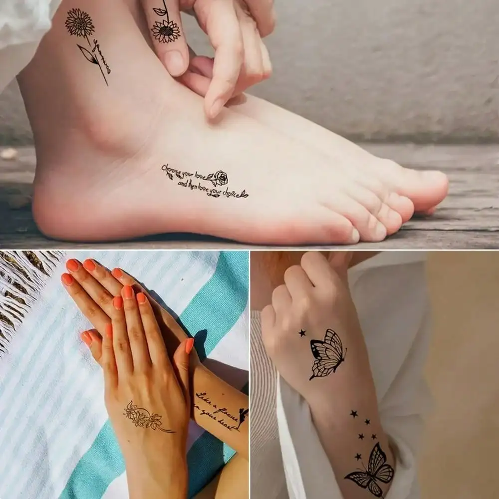 30 Sheets Black Temporary Tatt - مراجعة Women Accessories Quotes وسعره