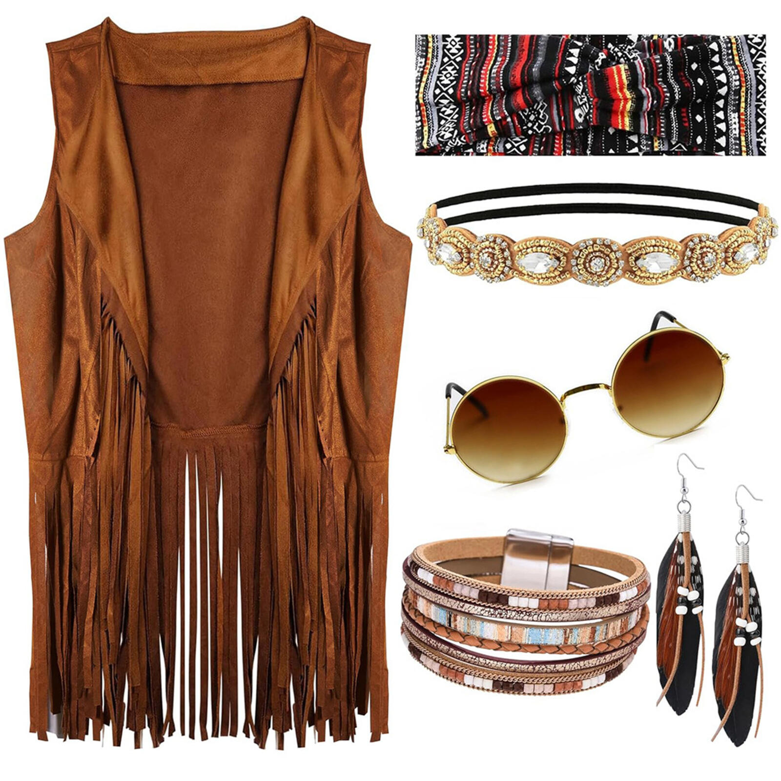 Women 70s Hippie Costume Acces - مراجعة Women'S Accessories In The 60S وسعره