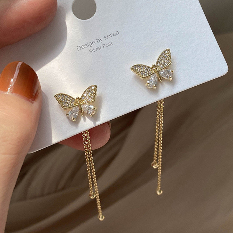 New Korean Temperament Long Ta - مراجعة Tassel Earrings Boho وسعره