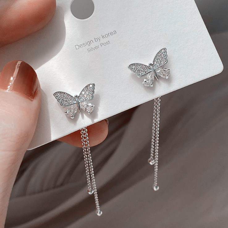 New Korean Temperament Long Ta - مراجعة Tassel Earrings Boho وسعره