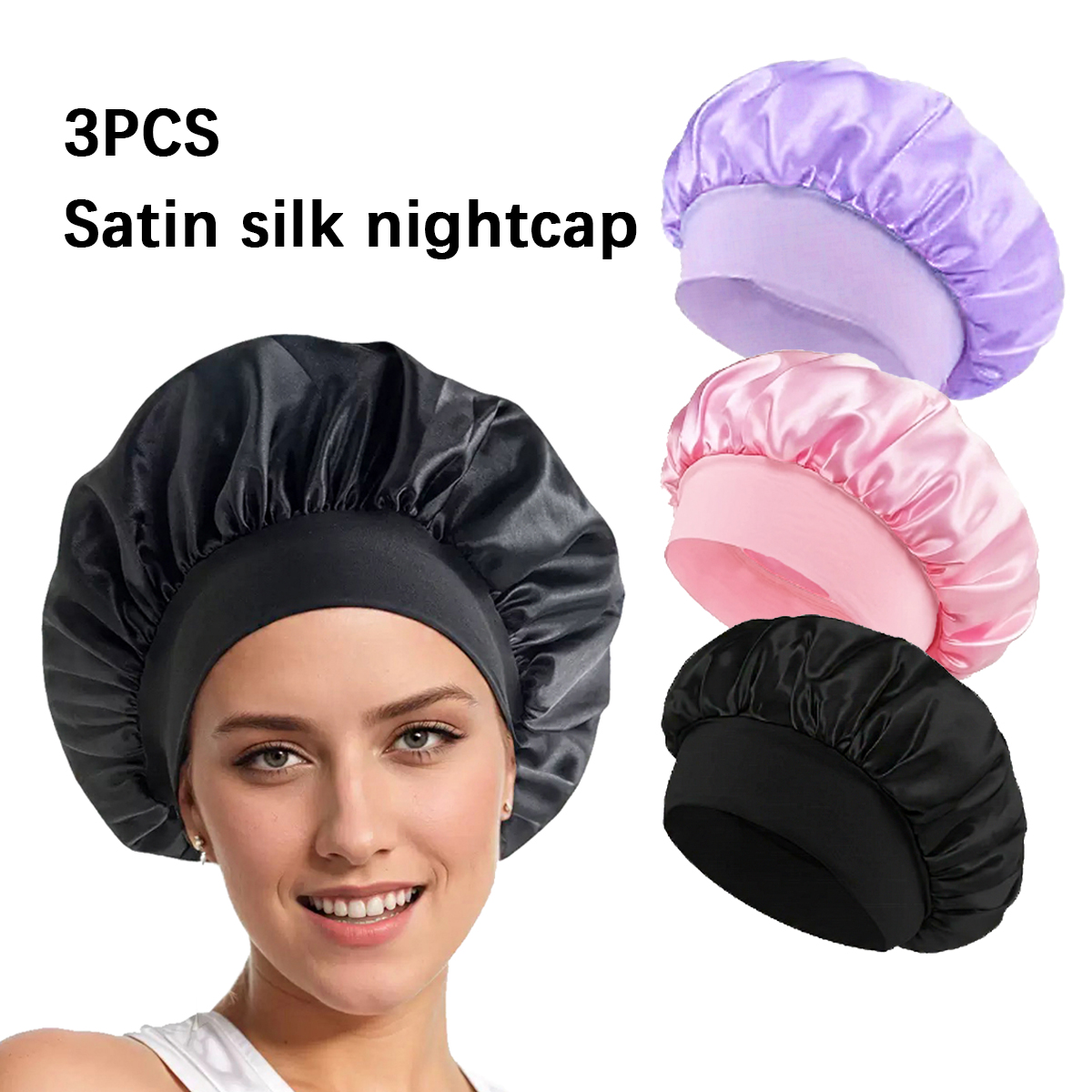 3pcs satin wide brimmed nightc - مراجعة Hair Band Elastic وسعره