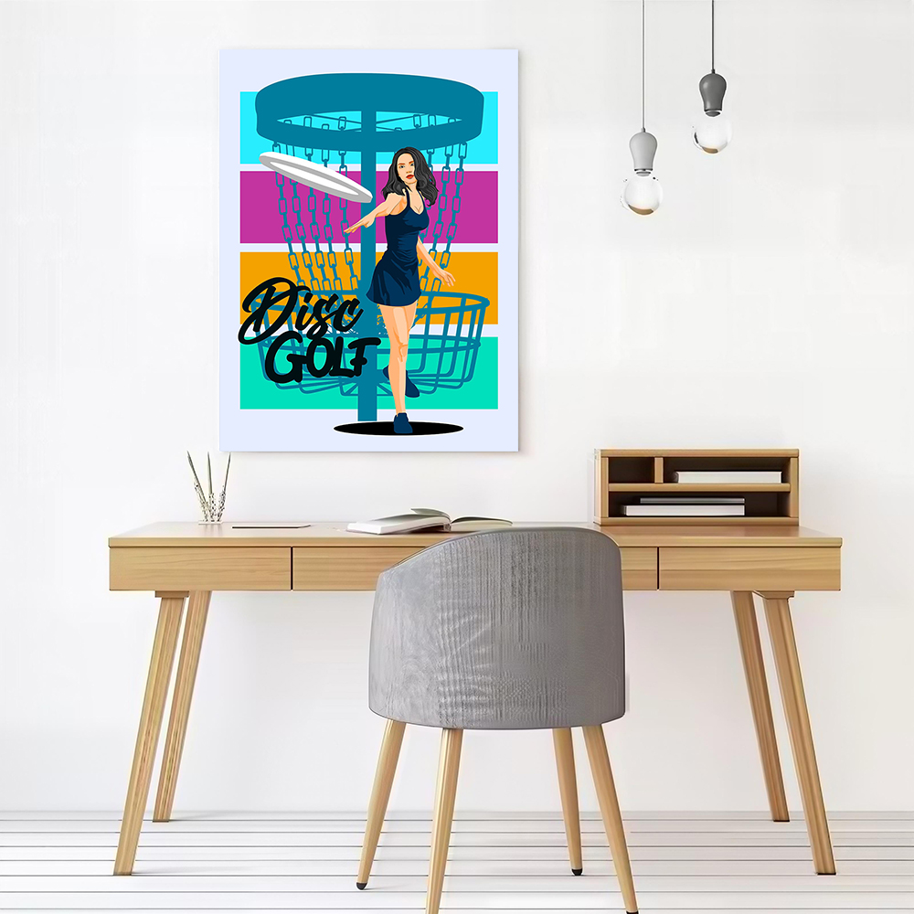 Disc Golf Woman Throwing Disc  - مراجعة Women Accessories Poster وسعره