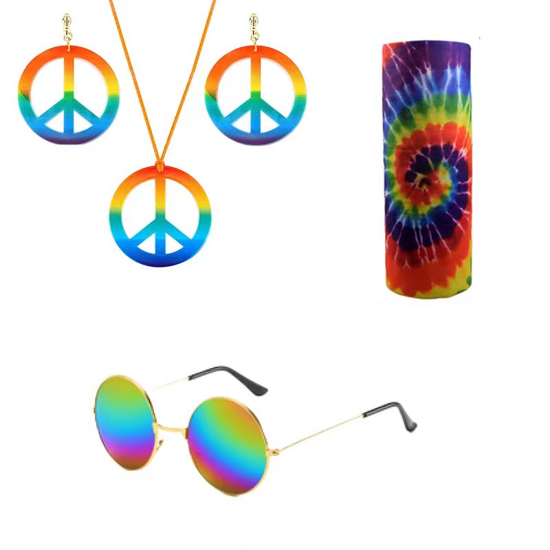 PESENAR Hippie Costume Set Gla - مراجعة Women'S Accessories In The 60S وسعره