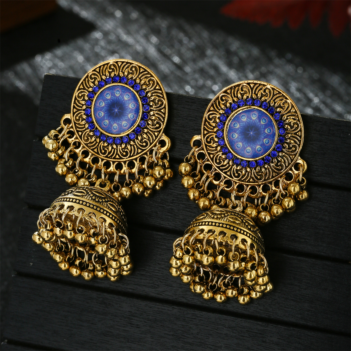 Classic Ethnic Red Flower Jhum - مراجعة Tassel Earrings Boho وسعره