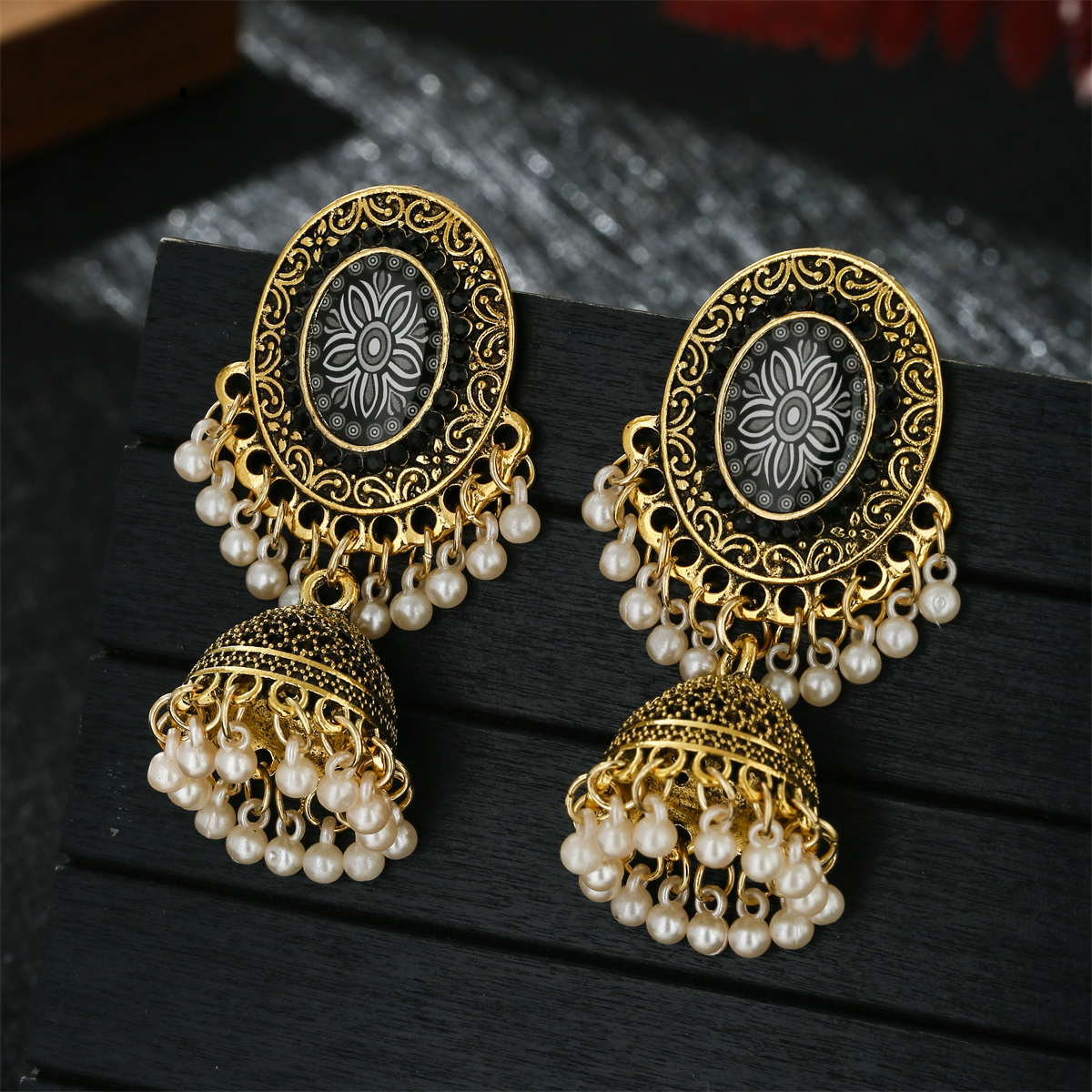 Classic Ethnic Red Flower Jhum - مراجعة Tassel Earrings Boho وسعره