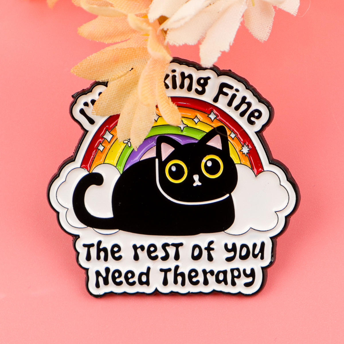 Cute Black Cat Enamel Pin Rain - مراجعة Women Accessories Quotes وسعره