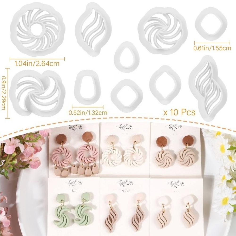 10Pcs Boho Swirl Polymer Clay  - مراجعة Tassel Earrings Boho وسعره