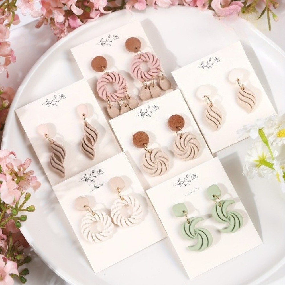 10Pcs Boho Swirl Polymer Clay  - مراجعة Tassel Earrings Boho وسعره