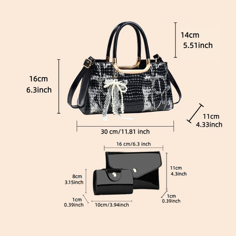 Women's Handbag Set, Crocodile - مراجعة Women Accessories Set وسعره
