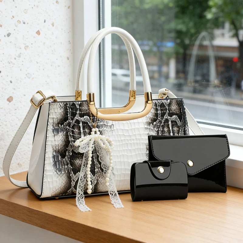 Women's Handbag Set, Crocodile - مراجعة Women Accessories Set وسعره