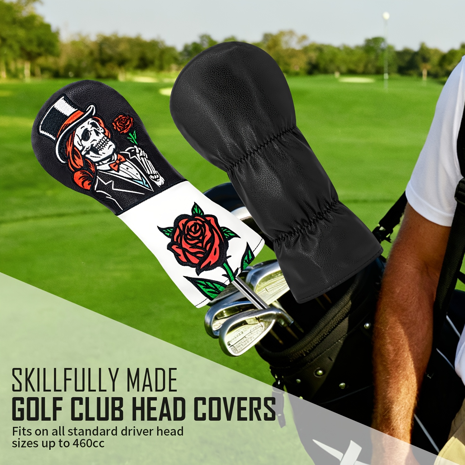 1pc/3pcs Top Hat Skull Rose Pa - مراجعة Women'S Golf Accessories وسعره