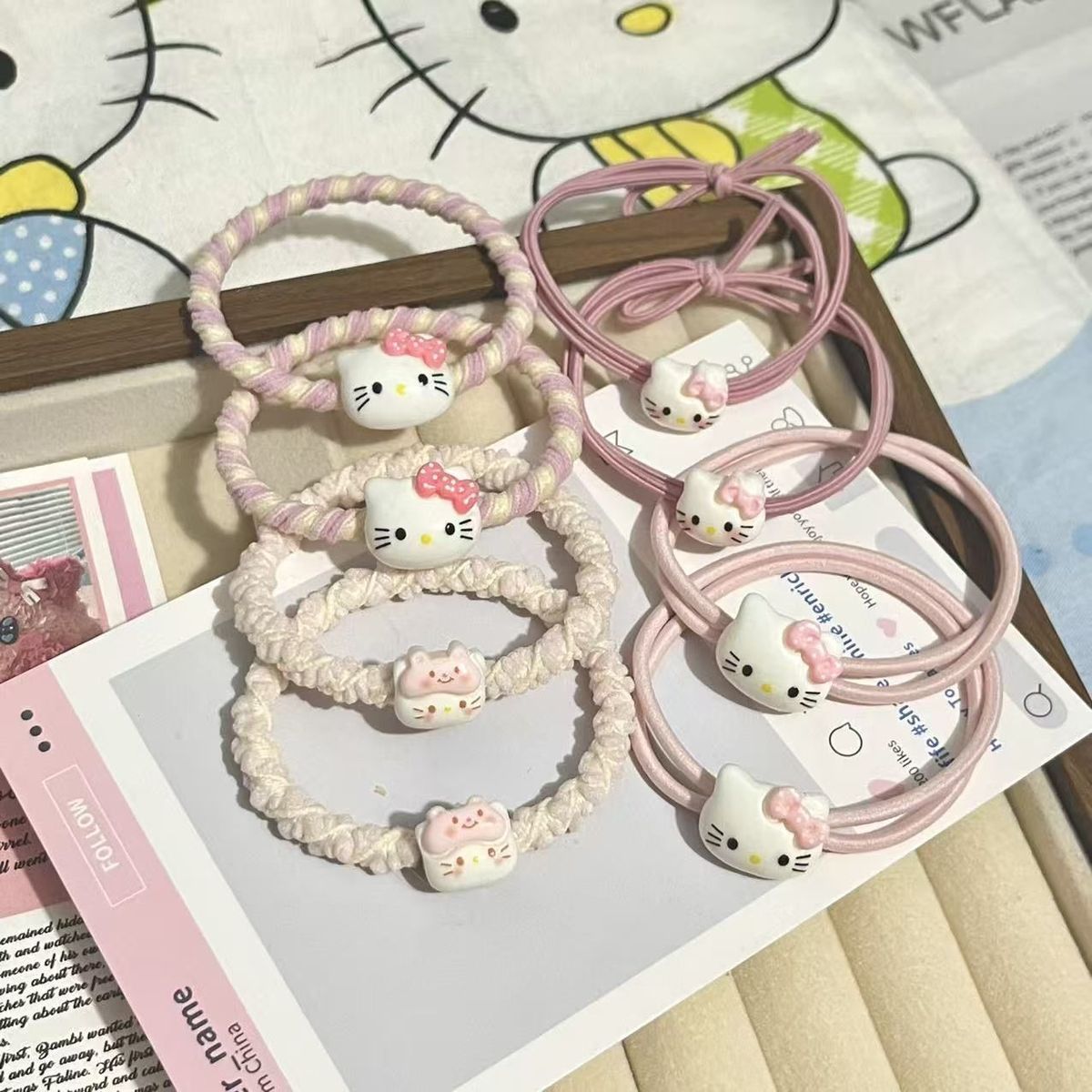 Cute Hello Kitty Pink Ins Bow  - مراجعة Hair Band Elastic وسعره