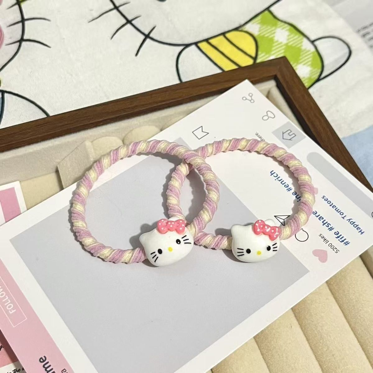 Cute Hello Kitty Pink Ins Bow  - مراجعة Hair Band Elastic وسعره