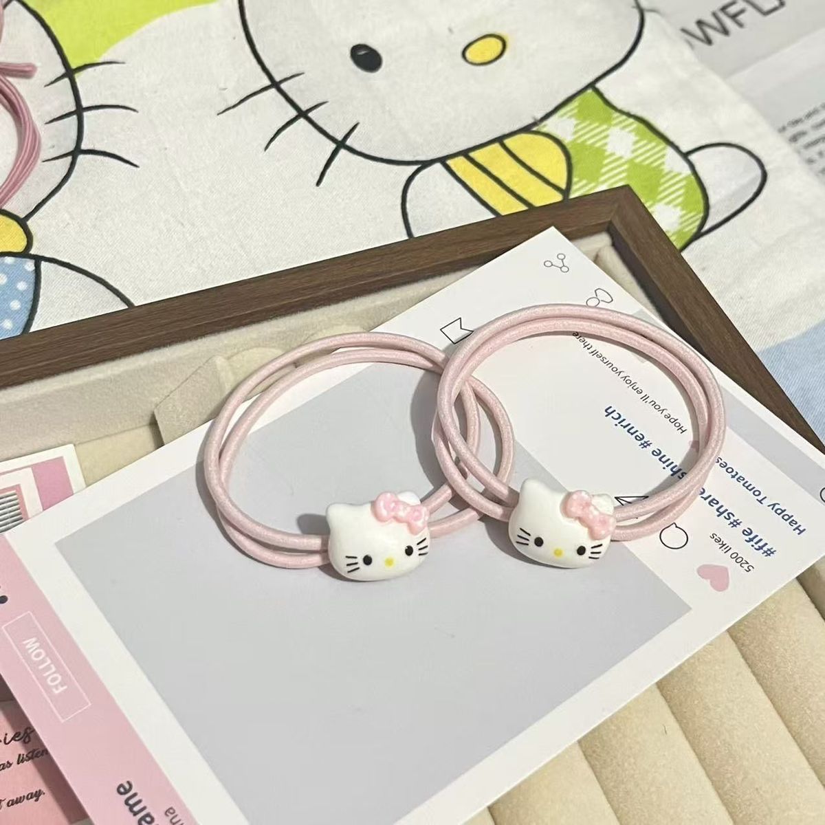 Cute Hello Kitty Pink Ins Bow  - مراجعة Hair Band Elastic وسعره