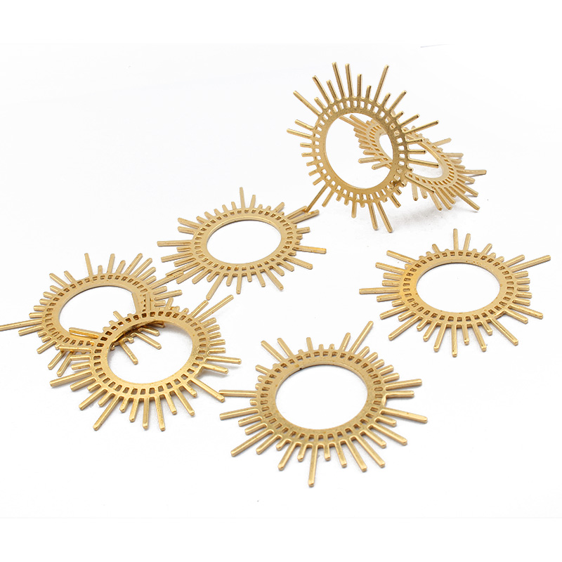5pcs/lot Raw Brass Sun Burst C - مراجعة Tassel Earrings Boho وسعره