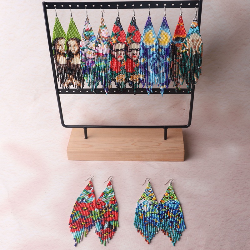 Rice bead earrings Tassel Huma - مراجعة Tassel Earrings Boho وسعره