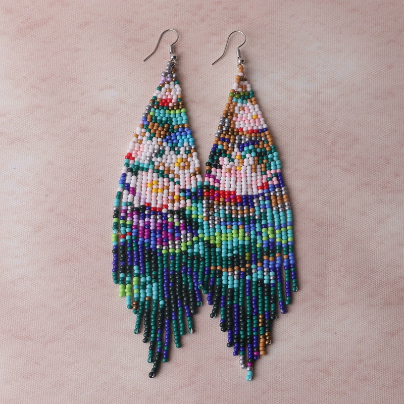 Rice bead earrings Tassel Huma - مراجعة Tassel Earrings Boho وسعره